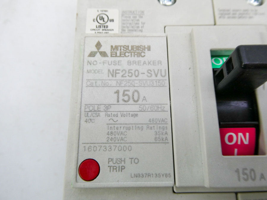 MITSUBISHI ELECTRIC NF250-SVU3150 480VAC 150A NSNP
