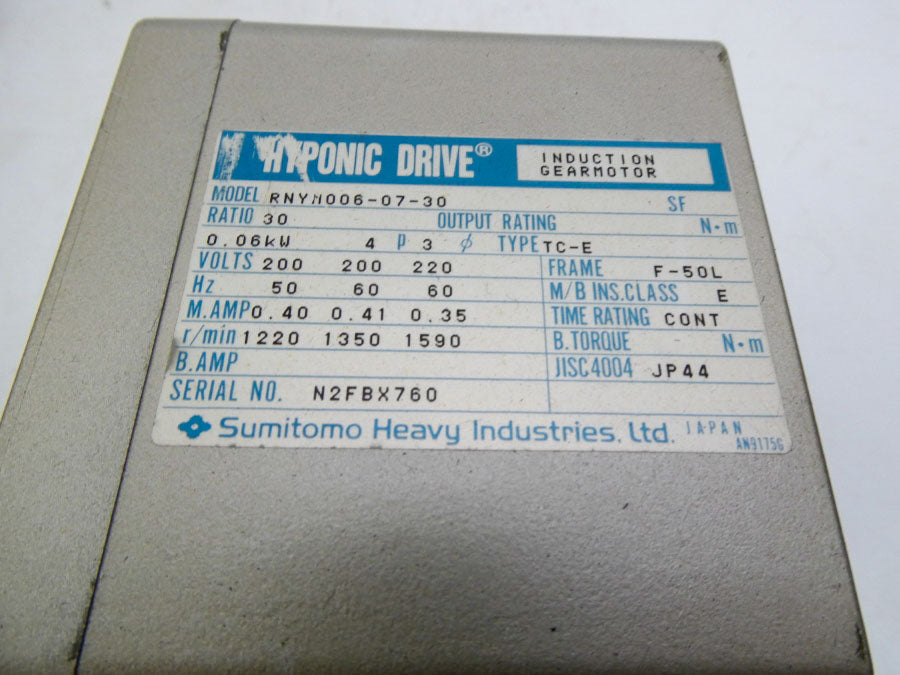 SUMITO HEAVY INDUSTRIES RNYM006-07-30 220V 0.35A NSNP