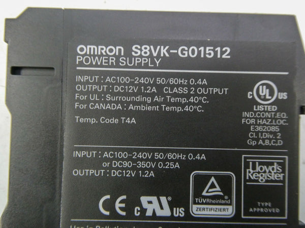 OMRON S8VK-G01512 100-240VAC 0.4A NSNP