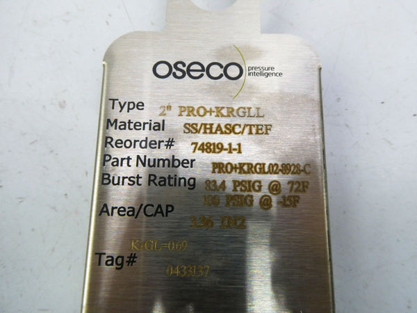OSECO PRO+KRGL02-8928-C 100PSI 2" NSMP