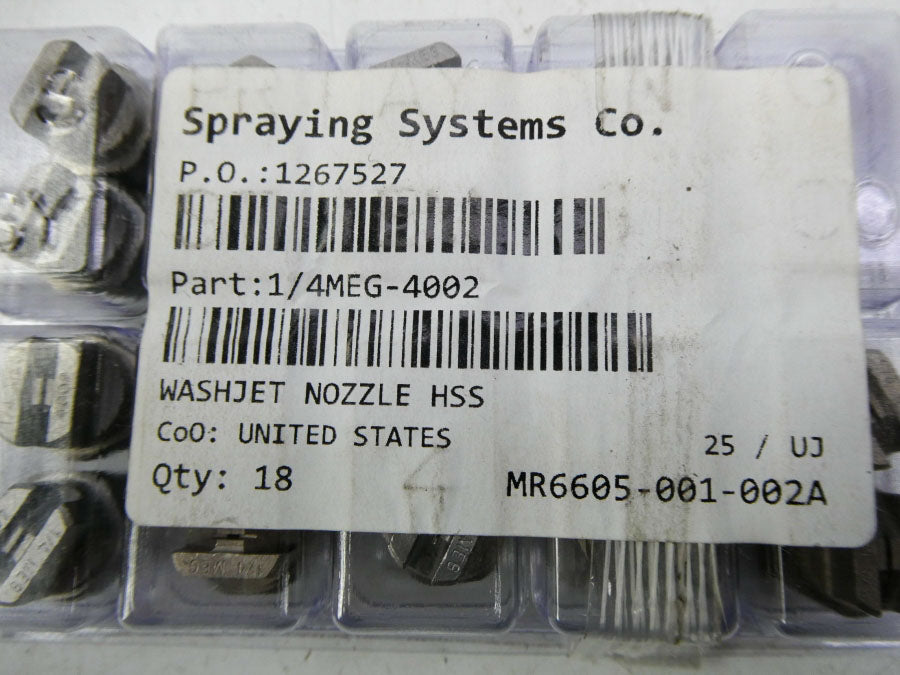 SPRAYING SYSTEMS 1/4MEG-4002 (PKG OF 18) NSMP