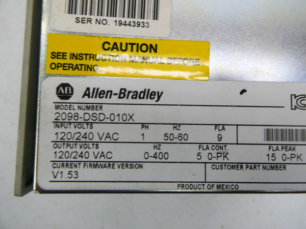 INDUSTRIAL SPARE PART 2098-DSD-010X SER. C F/W V1.53 120/240VAC 9A NSNP