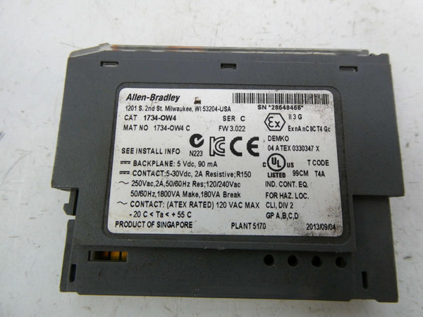 INDUSTRIAL SPARE PART 1734-OW4 SRE. C F/W 3.022 NSMP
