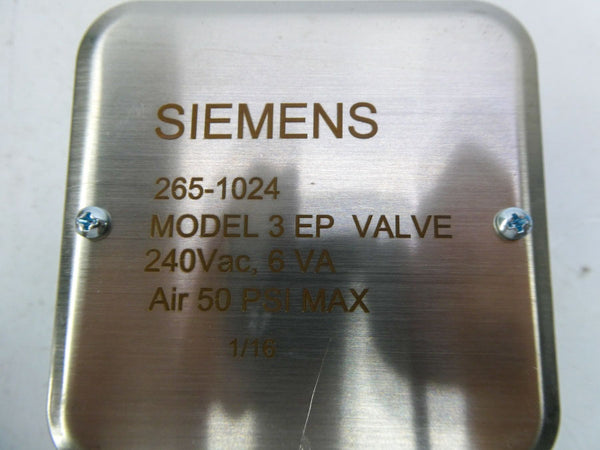 SIEMENS 265-1024 240VAC 50PSI NSMP