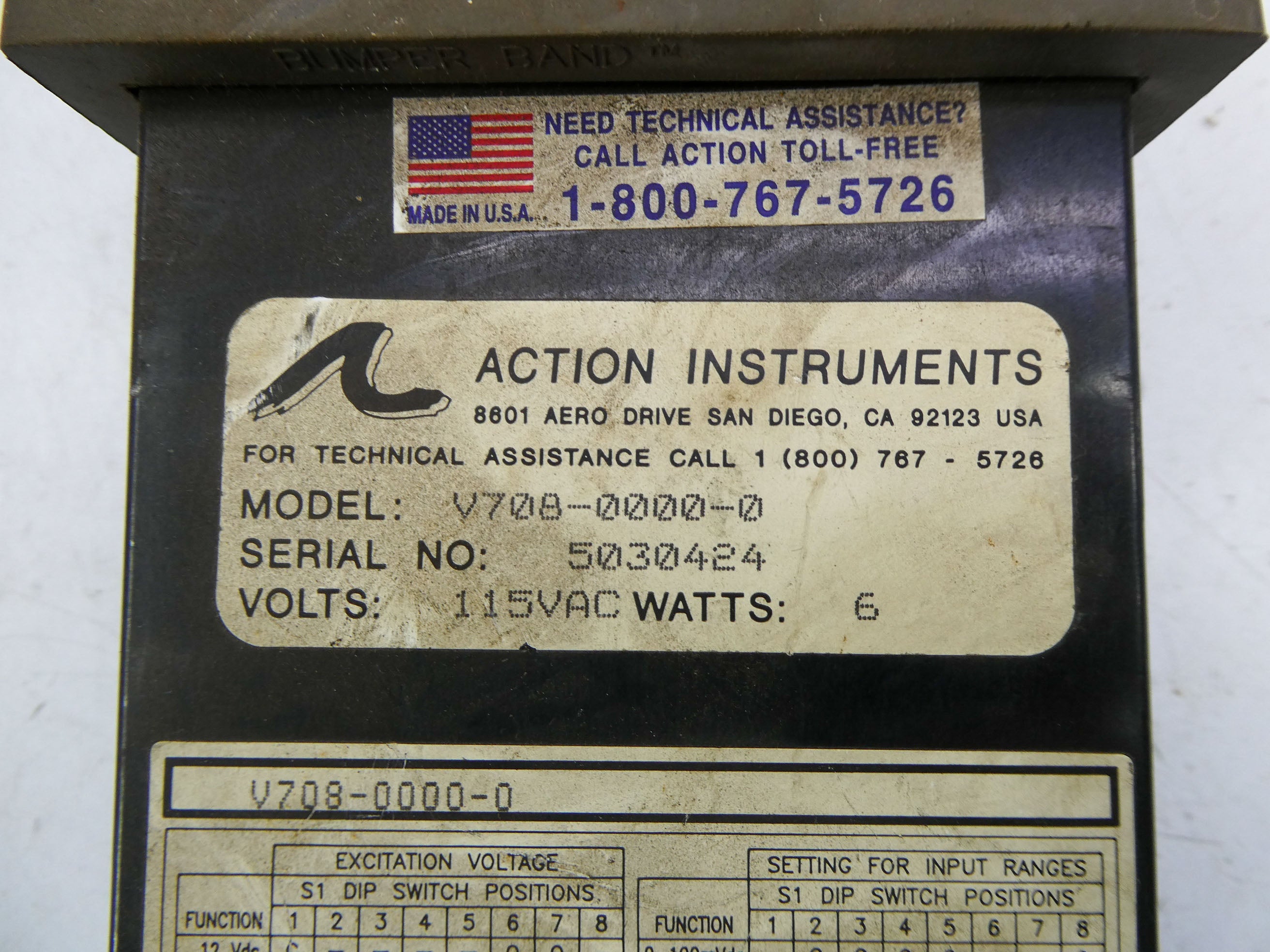 ACTION INSTRUMENTS V708-0000-0 115VAC UNMP