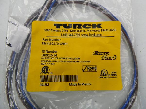 TURCK FSV4.5-0.5/14.5/NPT U0912-34 250V 4A NSMP