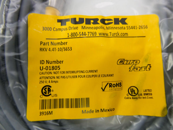 TURCK RKV4.4T-10/S653 U-01805 250V 4A NSMP