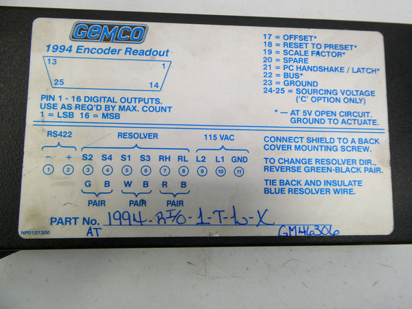 GEMCO 1994-RI/O-1-T-L-X 115VAC NSNP