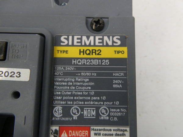 SIEMENS HQR23B125 240V 125A NSMP