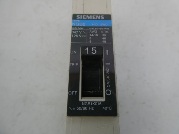 SIEMENS NGB1K015B 277V 15A NSMP
