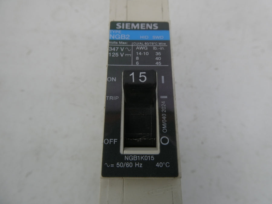 SIEMENS NGB1K015B 277V 15A NSMP