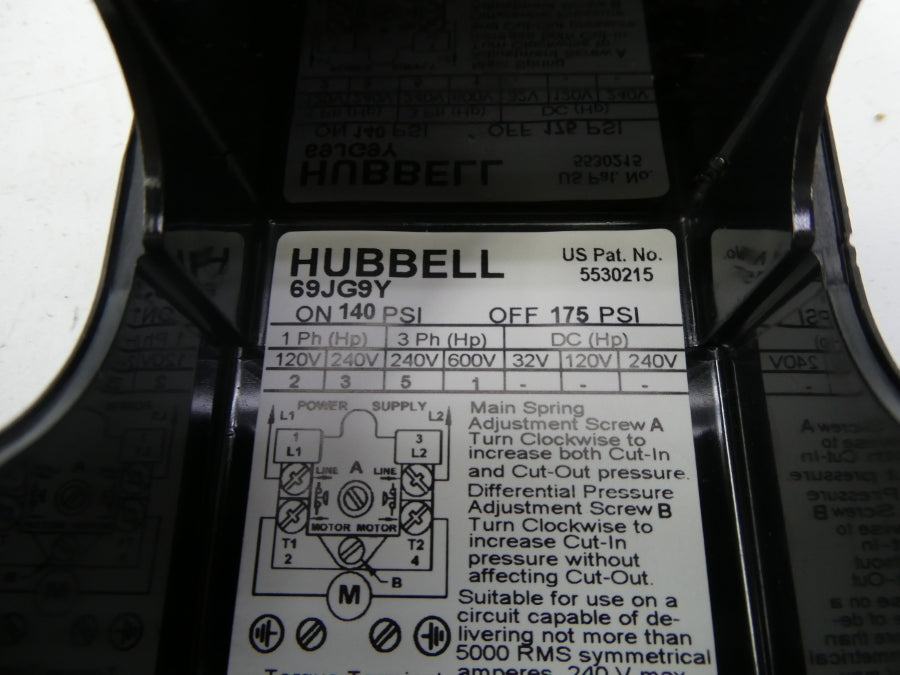 HUBBELL 69JG9Y 600VAC 140/175PSI 1/4" NSMP