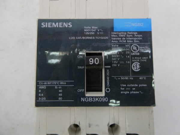 SIEMENS NGB3K090B 480V 90A NSMP