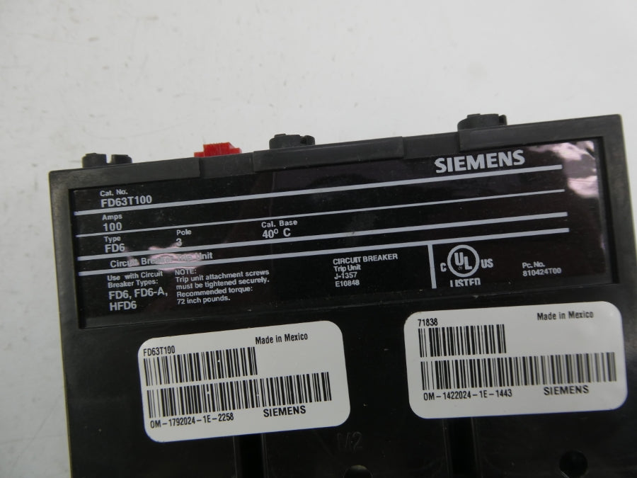 SIEMENS FD63T100 600V 100A NSMP