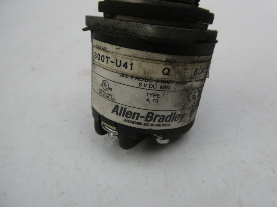 ALLEN BRADLEY 800T-U41 SER. Q 300VAC/DC (WH) NSMP