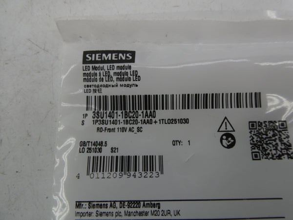 SIEMENS 3SU1401-1BC20-1AA0 110VAC NSMP