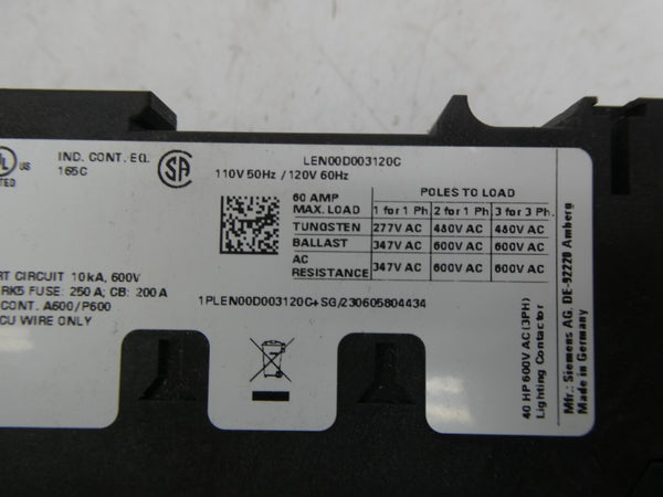 SIEMENS LEN00D003120C 110/120V NSMP