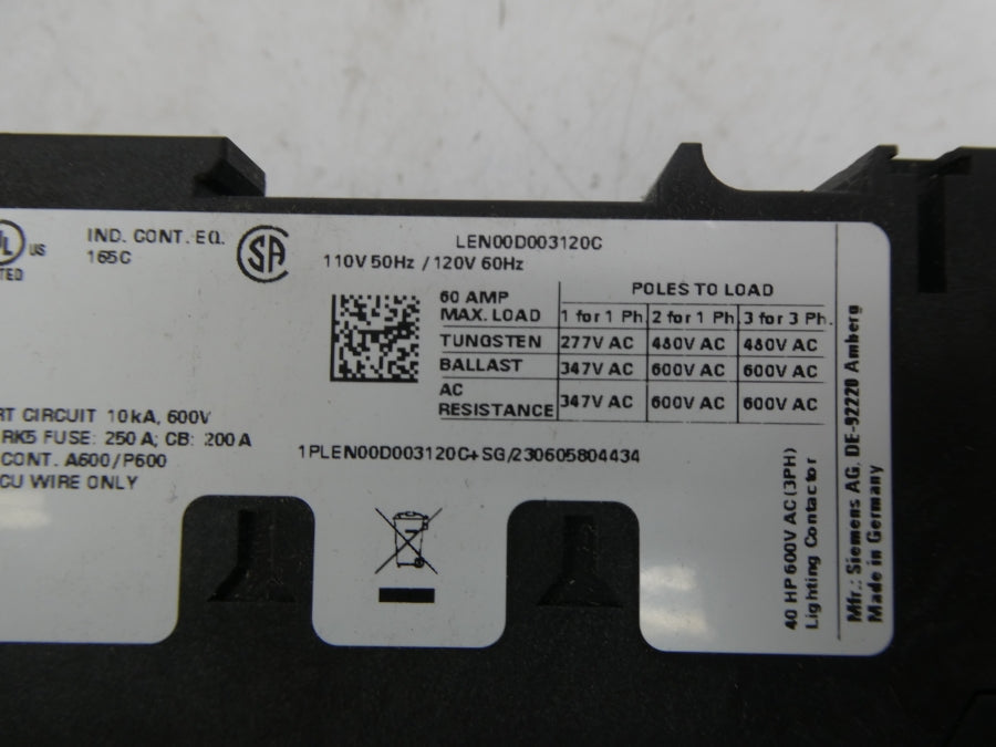 SIEMENS LEN00D003120C 110/120V NSMP