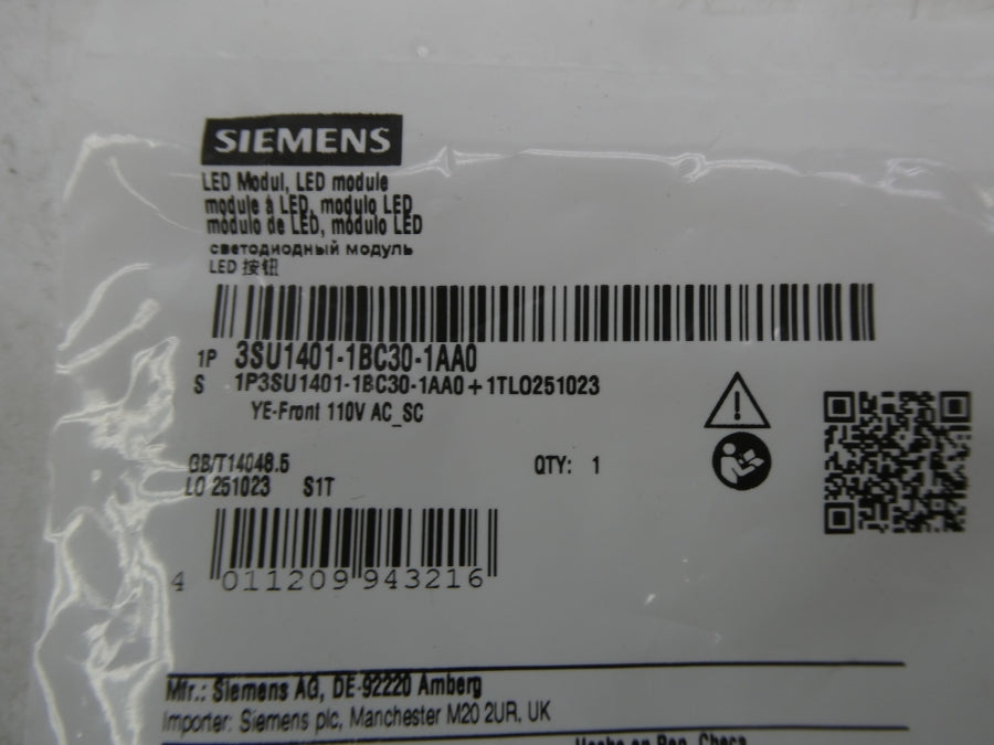 SIEMENS 3SU1401-1BC30-1AA0 110VAC NSMP