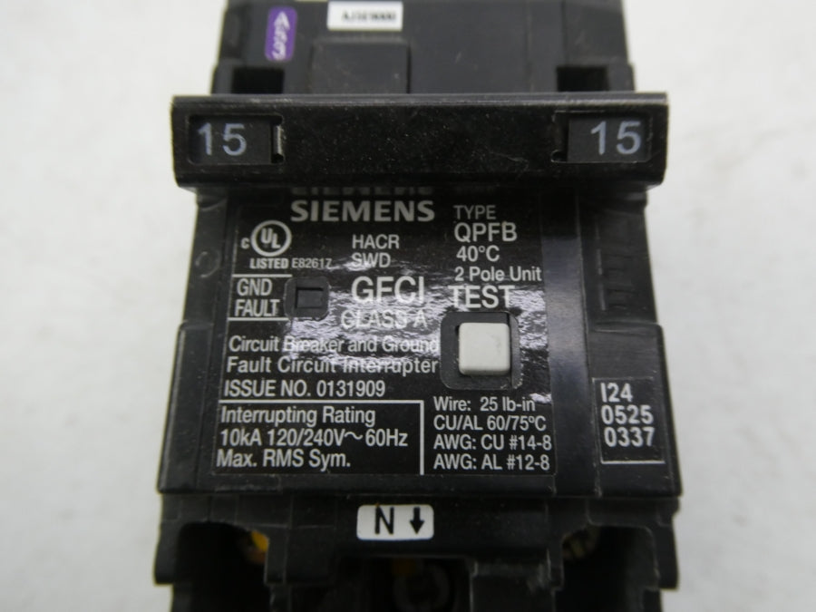 SIEMENS Q215GFCSA 120/240VAC 15A NSMP