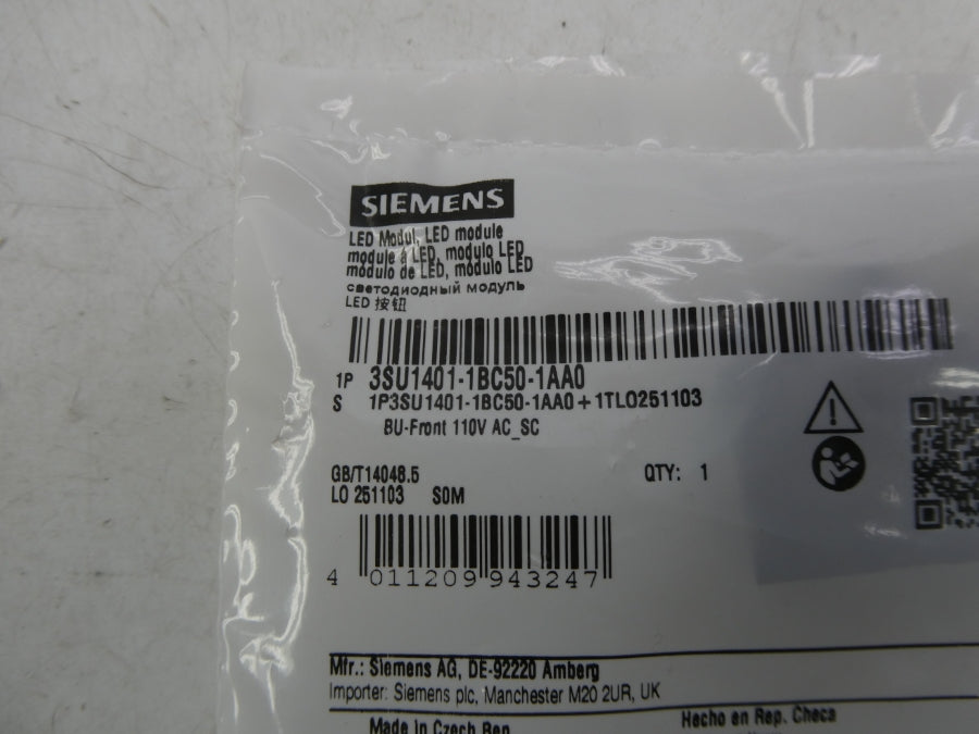 SIEMENS 3SU1401-1BC50-1AA0 110VAC NSMP