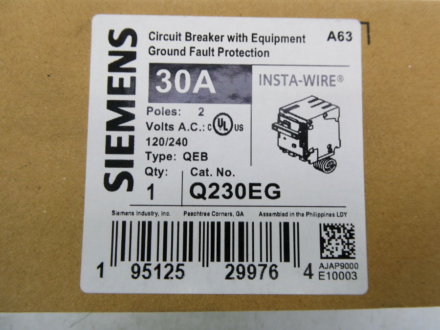 SIEMENS Q230EG 120/240VAC 30A NSMP