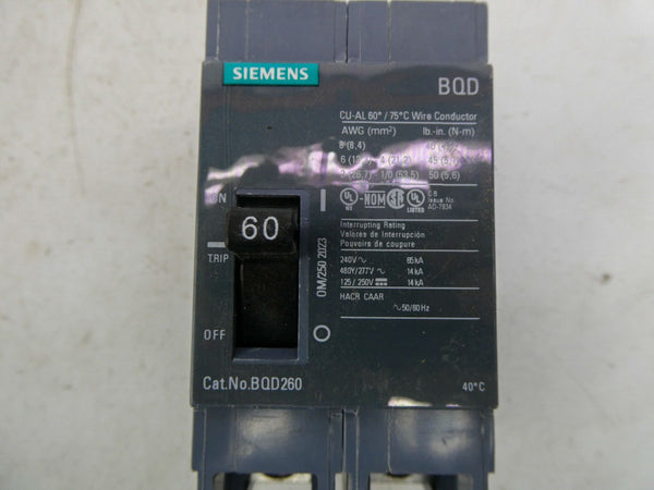 SIEMENS BQD260 277V 60A (PKG OF 8) NSMP