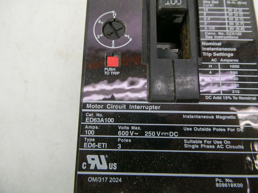 SIEMENS ED63A100 600V 100A NSMP