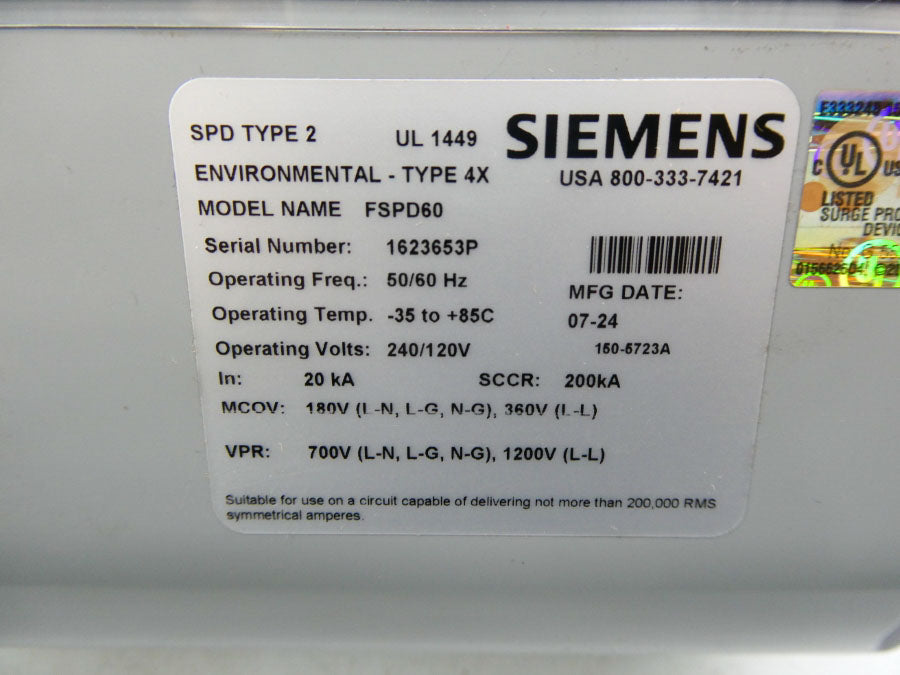 SIEMENS FSPD60 120/240V NSMP
