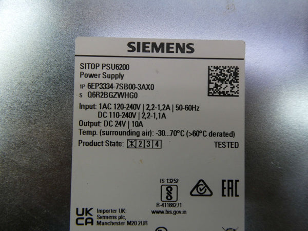 SIEMENS 6EP3334-7SB00-3AX0 120-240VAC 2.2-1.2A NSMP