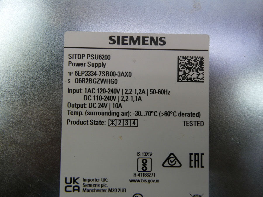 SIEMENS 6EP3334-7SB00-3AX0 120-240VAC 2.2-1.2A NSMP