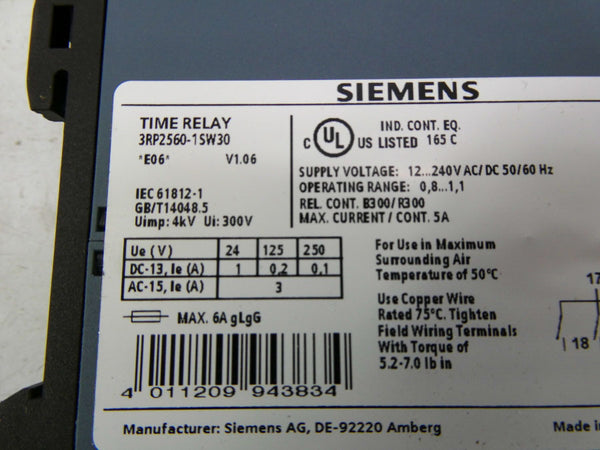 SIEMENS 3RP2560-1SW30 NSMP