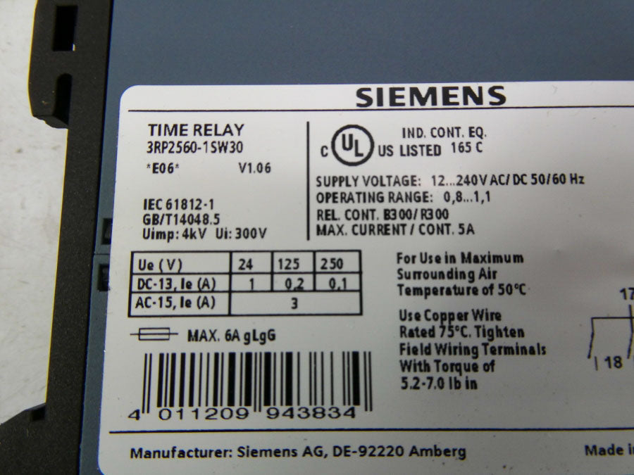 SIEMENS 3RP2560-1SW30 NSMP