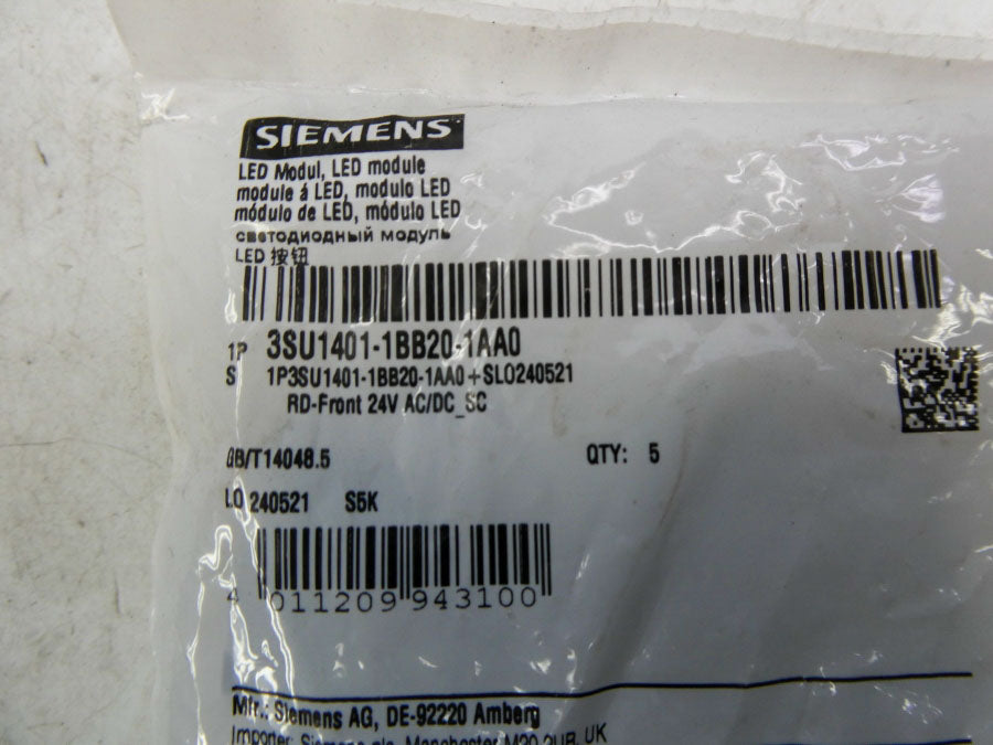 SIEMENS 3SU1401-1BB20-1AA0 (PKG OF 5) NSMP