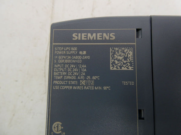 SIEMENS 6EP4134-3AB00-2AY0 24VDC 12.4A NSMP