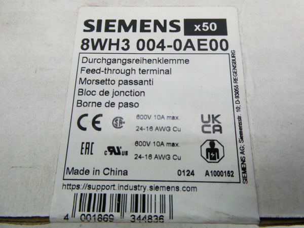 SIEMENS 8WH3004-0AE00 (PKG OF 50) NSFS