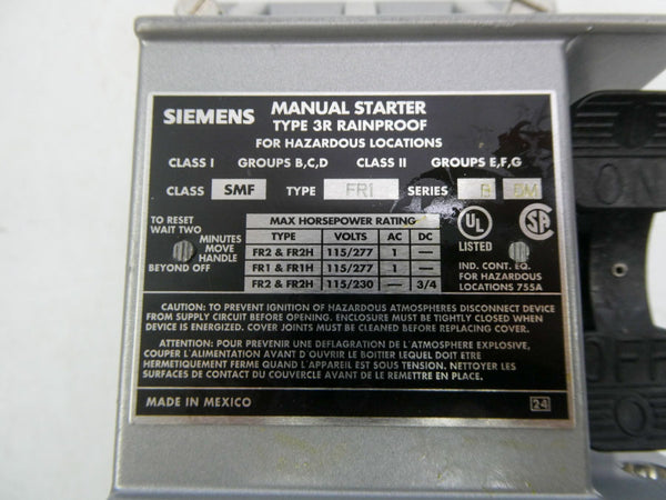 SIEMENS SMFFR1 SER. B 115/277VAC NSMP