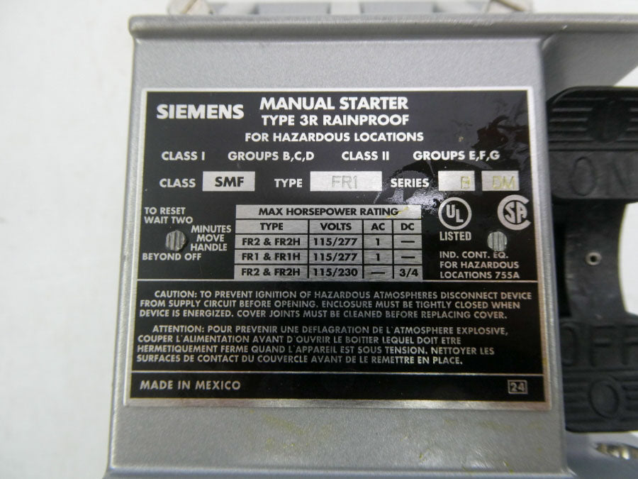 SIEMENS SMFFR1 SER. B 115/277VAC NSMP