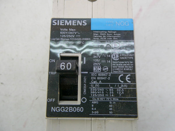 SIEMENS NGG2B060L 480V 60A NSMP