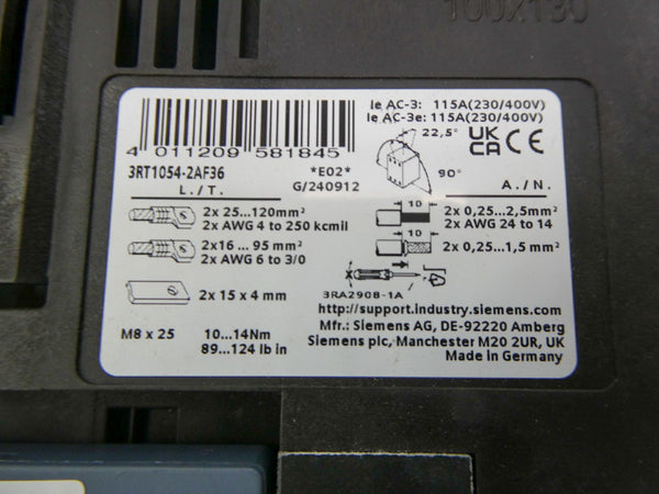 SIEMENS 3RT1054-2AF36 110-127V NSMP