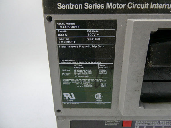 SIEMENS LMXD63A800 600V 800A NSMP