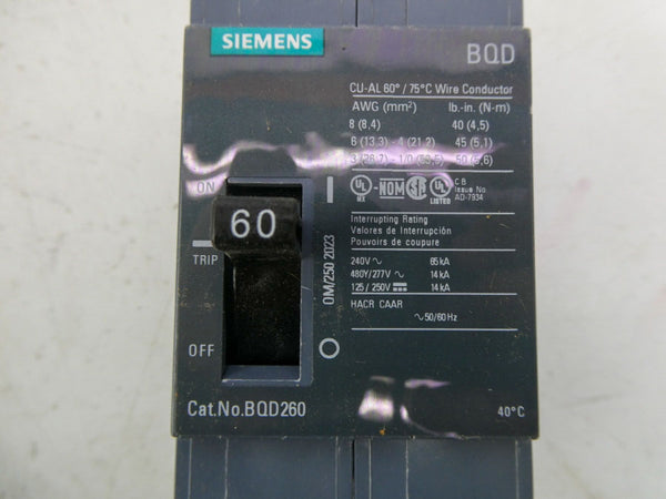 SIEMENS BQD260 277V 60A (PKG OF 6) NSMP