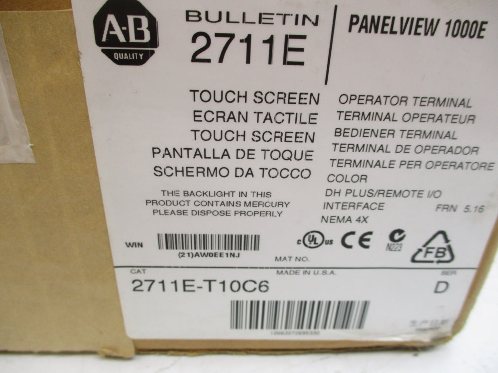 ALLEN BRADLEY 2711E-T10C6 SER. D F/W 5.16 NSMP