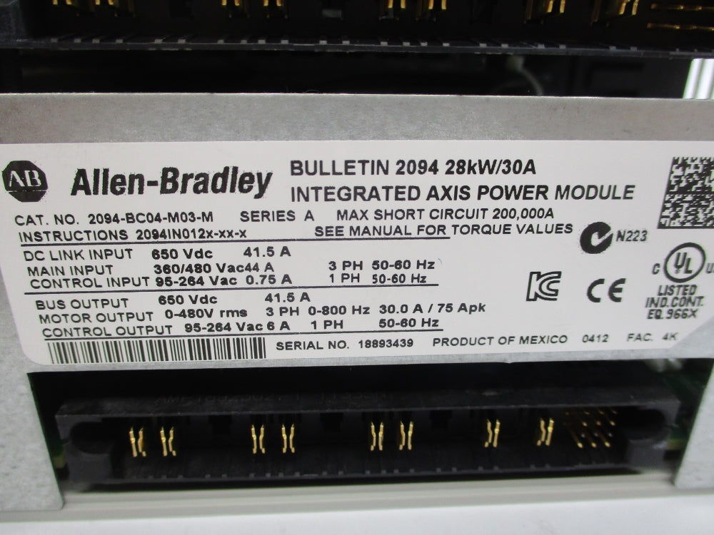 INDUSTRIAL SPARE PART 2094-BC04-M03-M SER. A 95-264VAC 0.75A NSMP