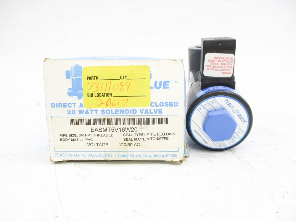 PLAST-O-MATIC EASMT5V16W20 120V 3/4" 58PSI NSMP