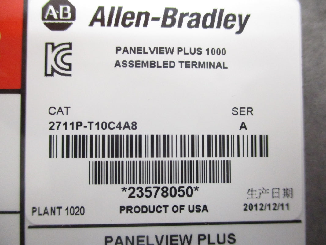 ALLEN BRADLEY 2711P-T10C4A8 SER. A 100-240VAC 1.3-0.65A NSMP