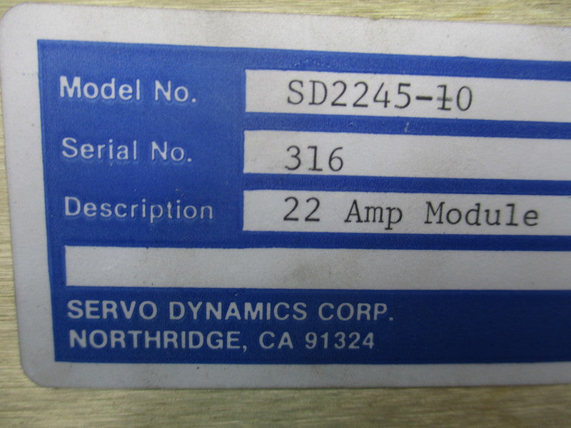 SERVO DYNAMICS SD2245-10 UNMP