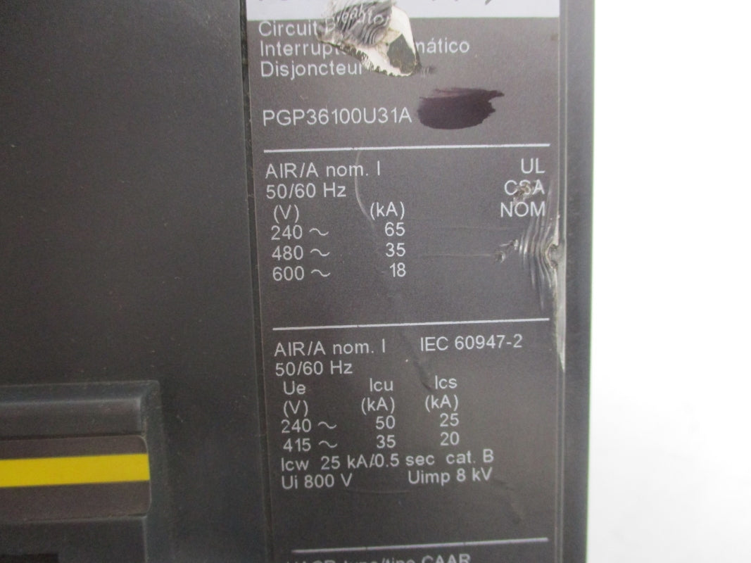 SQUARE D PGP36100U31A SER. 1 600V 1000A NUPI