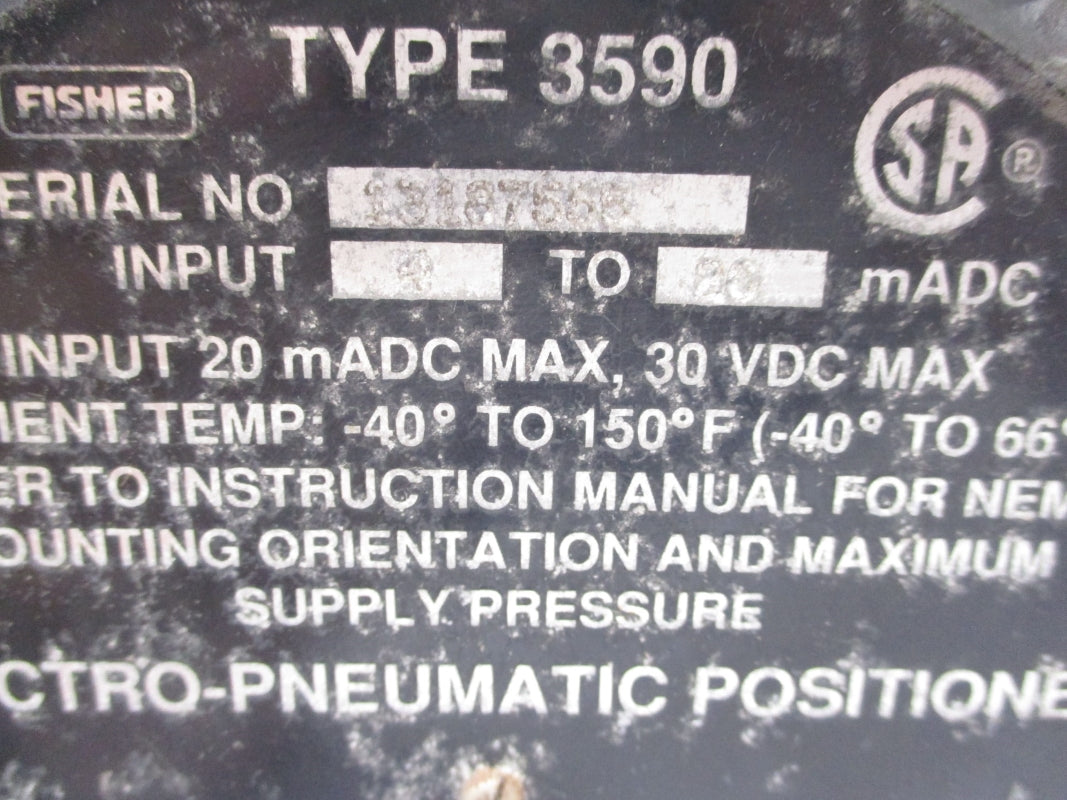 FISHER 3590 -40F-150F 30VDC UNMP