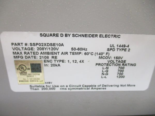 SQUARE D SSP02XDSE10A 120V NSNP